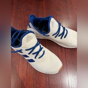 Adidas women’s White and Blue Athletic Shoes